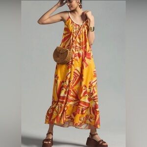 NWT Farm Rio x Anthropologie Printed Scoop neck Maxi Dress